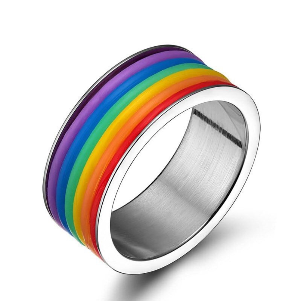Pride Rubber Band Rainbow Ring Sz 9